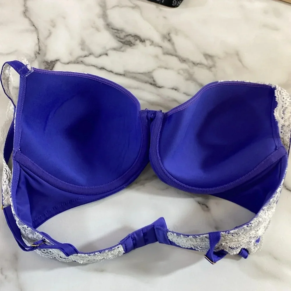 Soma Embraceable Full Coverage Bra Womens Sz 36C Periwinkle Blue Underwire Lined